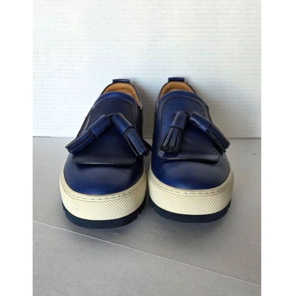 Salvatore Ferragamo Lucca Slip-On Sneaker Tassel Loafer Platform Blue Mens 8.5 main image 7